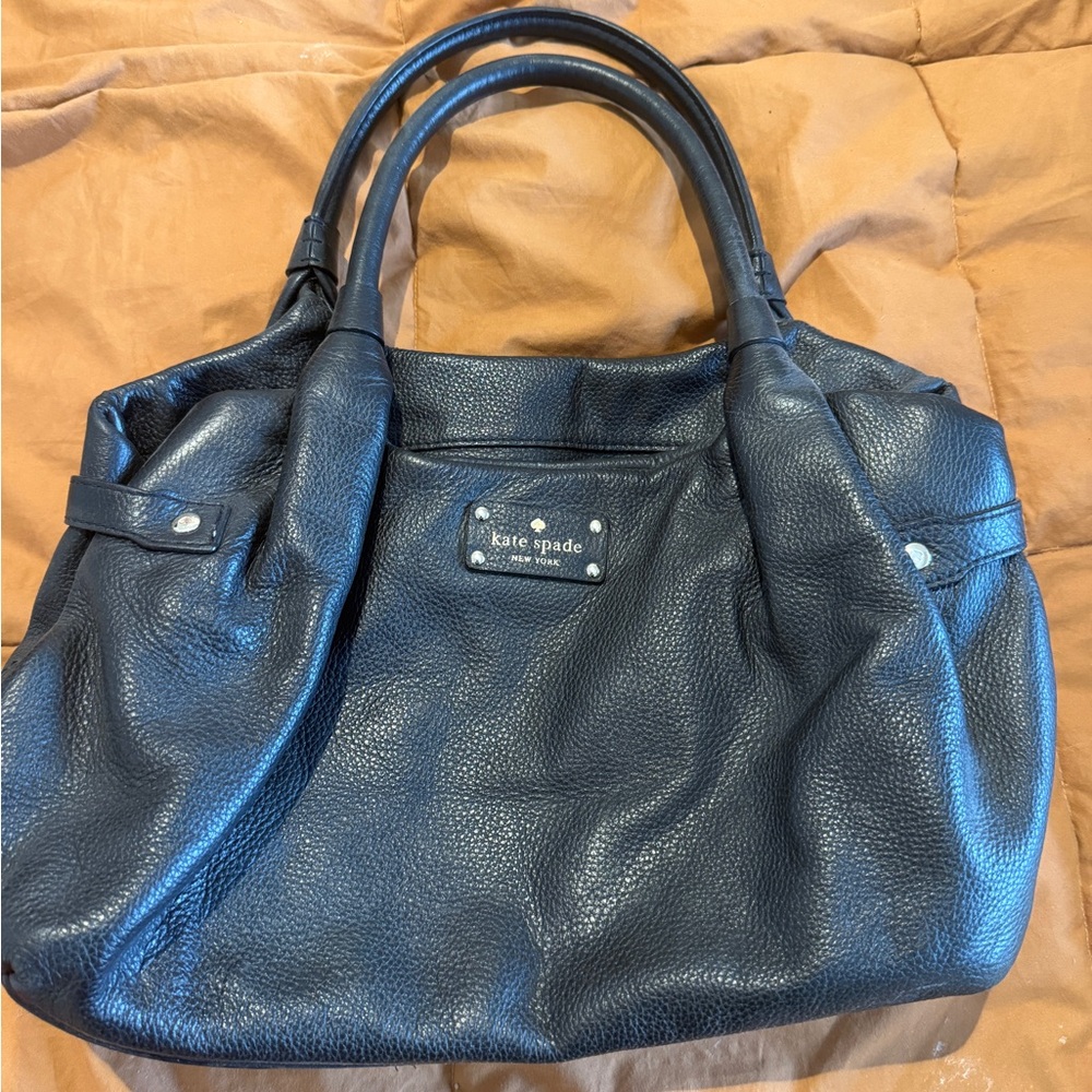 kate spade black pebbled leather tote